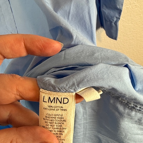 Tuckernuck LMND Blue Azure Chiara Collared Shirt Dress Size Large - Picture 4 of 7